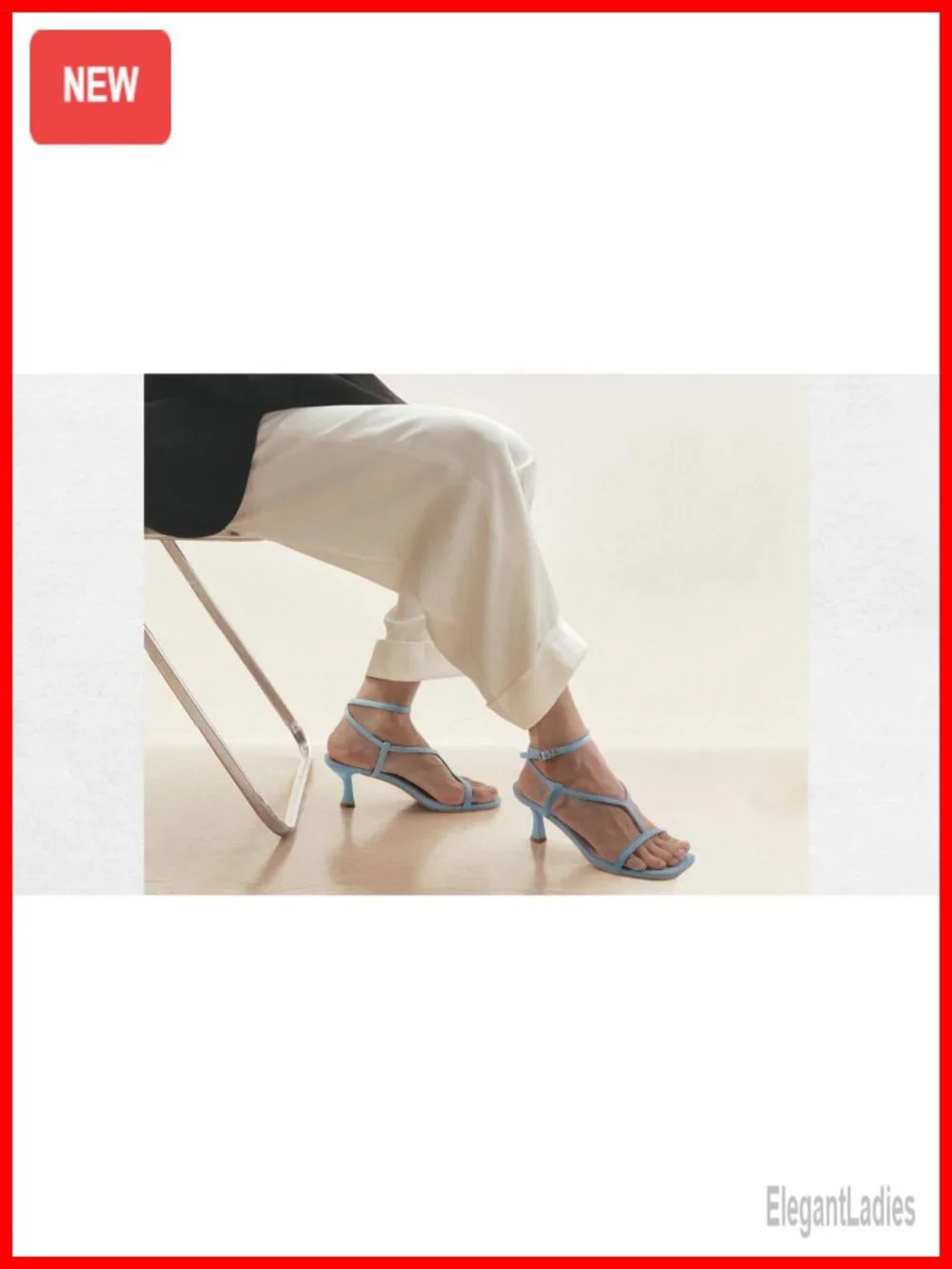 Strappy Kitten Heel Sandals Faux Leather Ankle Strap Dress Heels
